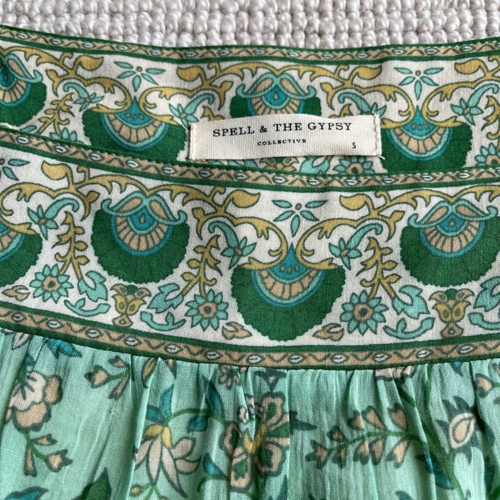 Spell Folk Song Tunic Sage Size S Worn once